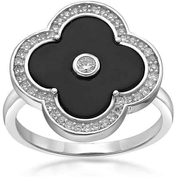 FB JEWELS Solid Simple Flower CZ Ring 
